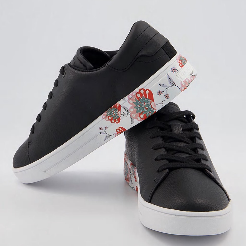 Ted Baker Aariah Sneakers Spiced Up Floral Trainers Shoes Flowers Lace Up - Picture 3 of 11